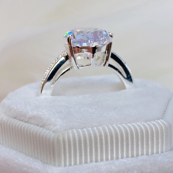 14k white gold pear diamond ring 5 CT 💍 wedding - Picture 15 of 16